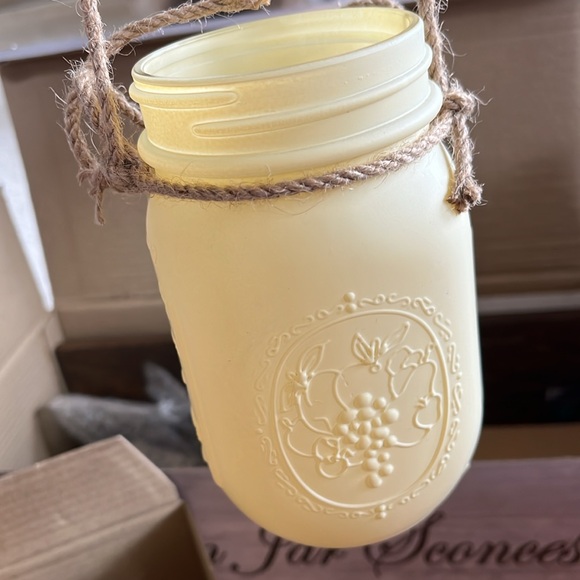 Brand New Rustic Wood Wall Sconces Set Mason Jar LED Fairy Lights Remote Control - Picture 7 of 14